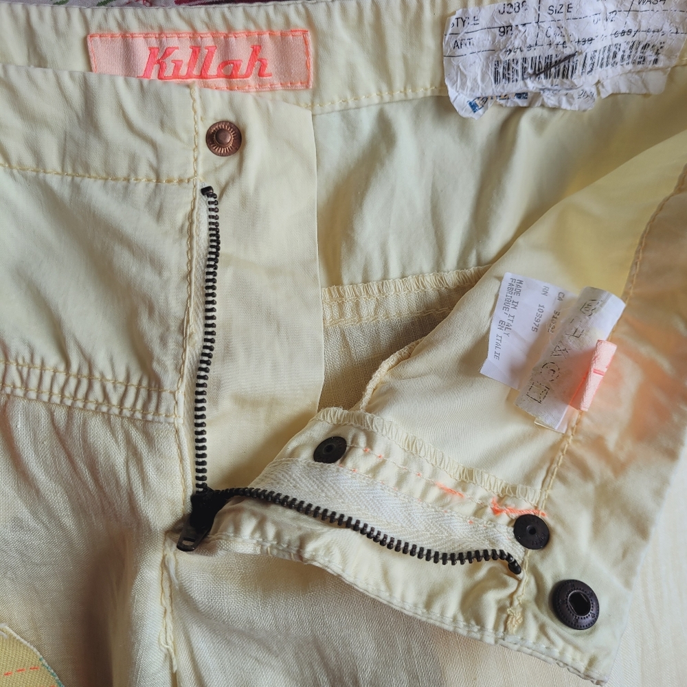 Y2K Killah Deadstock Low Rise Cotton Pants Yellow 28 - Picture 9 of 15